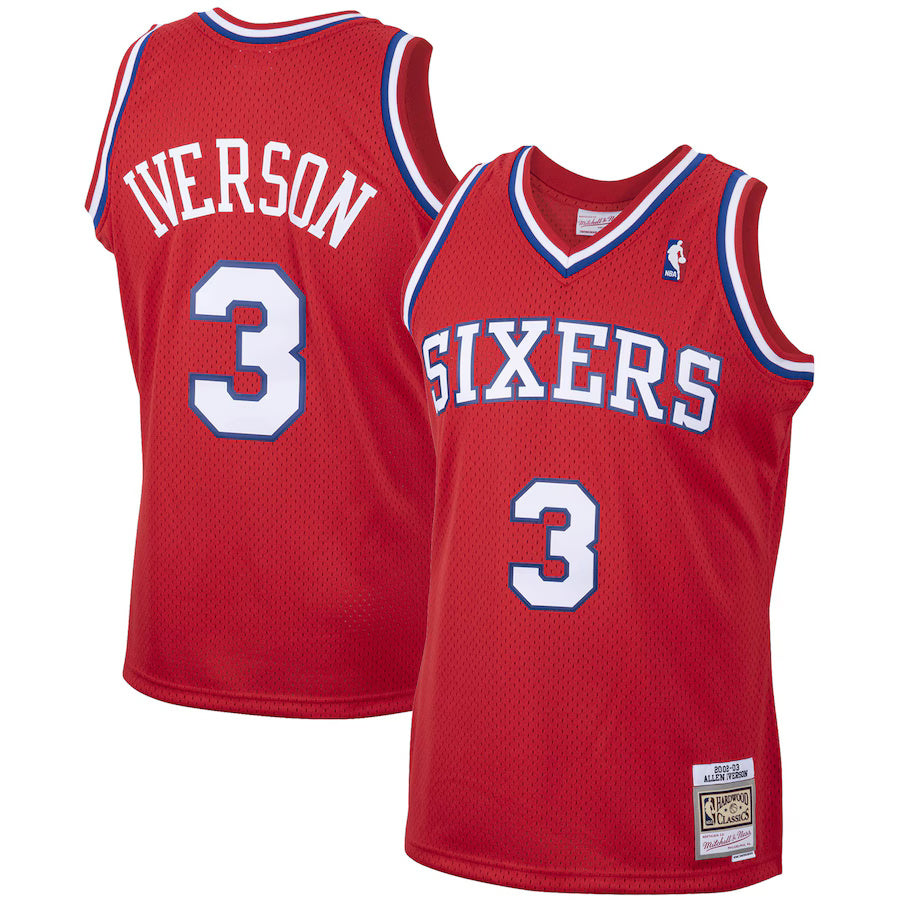 Allen Iverson Philadelphia 76ers Throwback Player Jersey - Red