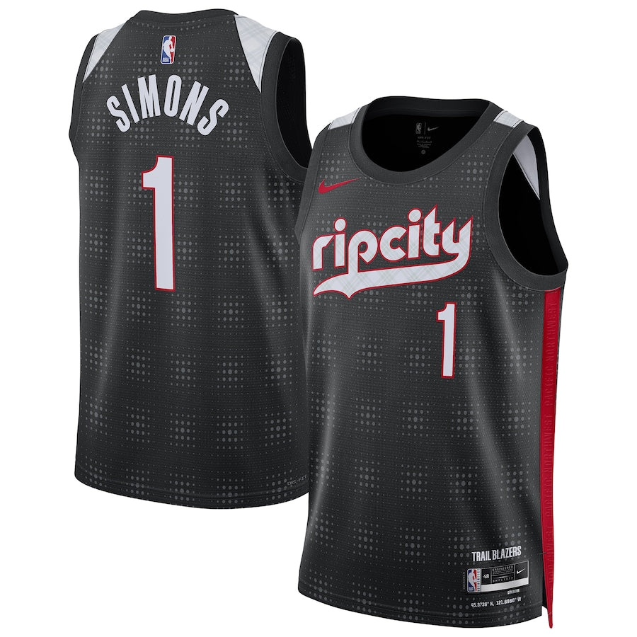 Anfernee Simons Portland Trail Blazers 2024/2025 Nike Swingman City Jersey - Black
