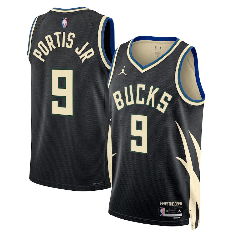 Bobby Portis Milwaukee Bucks Nike Swingman Statement Jersey - Black