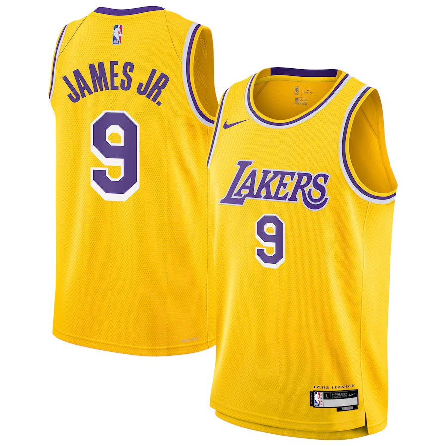 Bronny James Jr. Los Angeles Lakers Nike Swingman Icon Jersey - Gold
