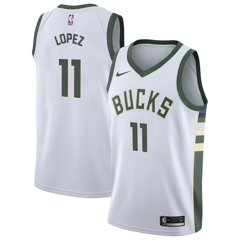 Brook Lopez Milwaukee Bucks Nike Swingman Association Jersey - White