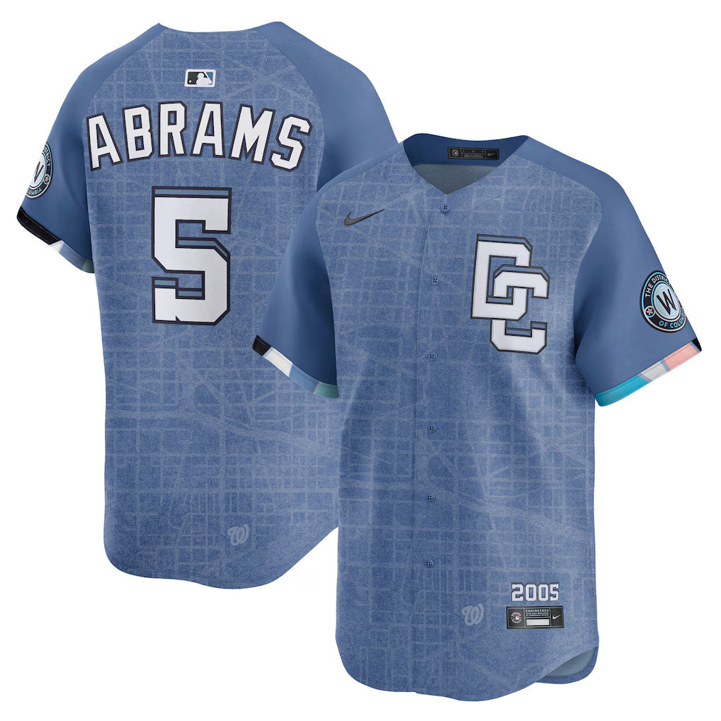 C.J. Abrams Washington Nationals 2025 Nike City Connect Limited Player Jersey - Blue