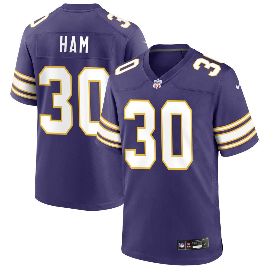 C.J. Ham Minnesota Vikings Nike Classic Game Player Jersey - Purple