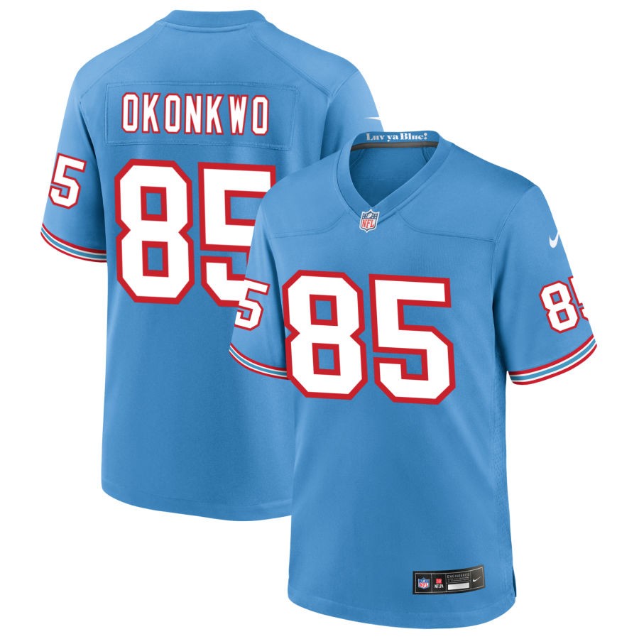 Chig Okonkwo Tennessee Titans Nike Oilers Throwback Game Player Jersey - Light Blue