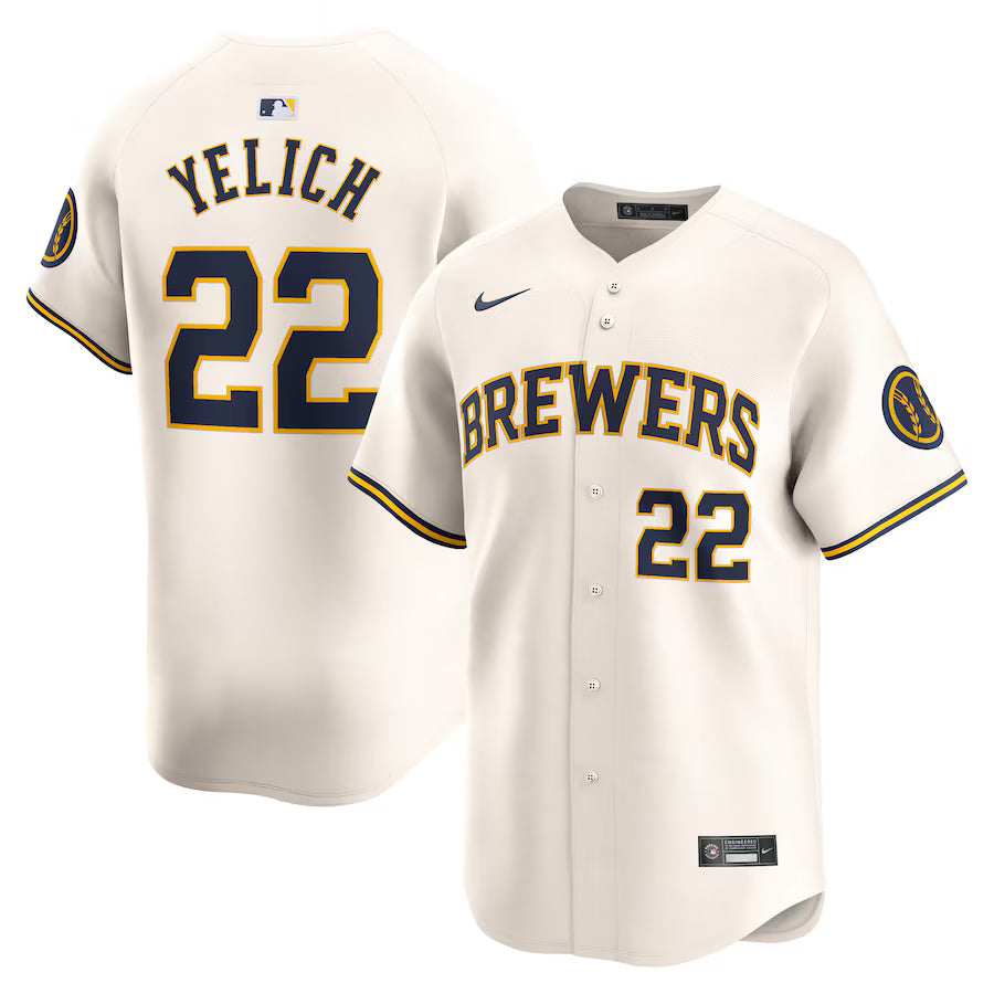 Christian Yelich Milwaukee Brewers Nike Home Replica Player Jersey - Cream