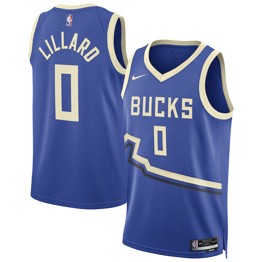 Damian Lillard Milwaukee Bucks 2024/2025 Nike Swingman City Jersey - Royal