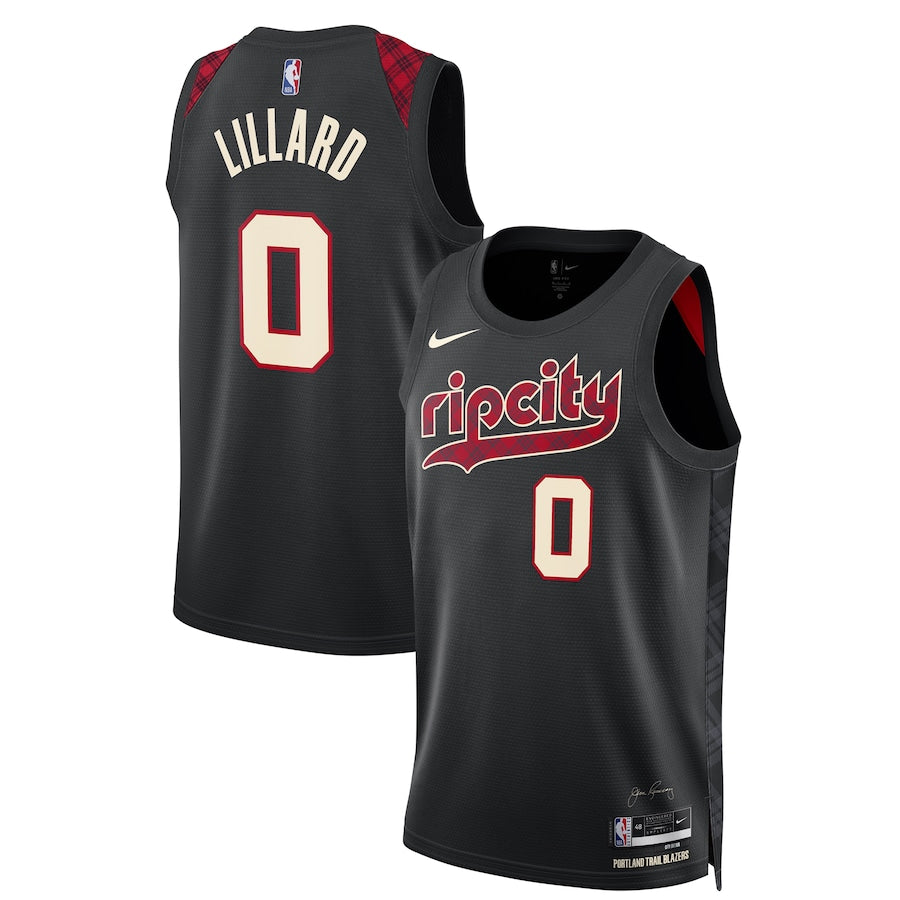 Damian Lillard Portland Trail Blazers Throwback Player Jersey - Black