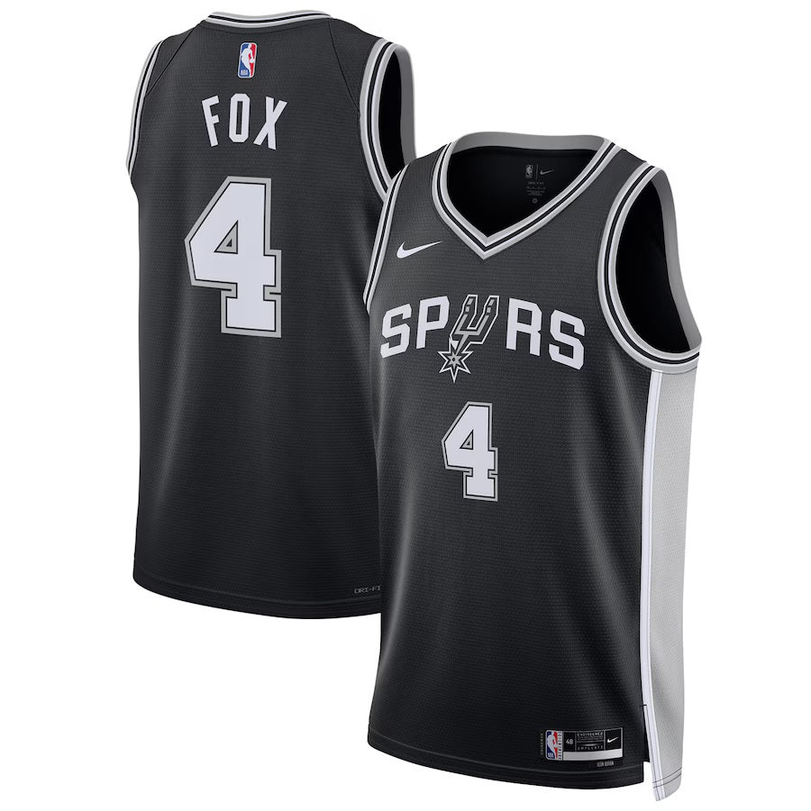 De'Aaron Fox San Antonio Spurs Nike Swingman Icon Jersey - Black