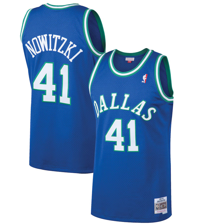 Dirk Nowitzki Dallas Mavericks Throwback Player Jersey - Blue