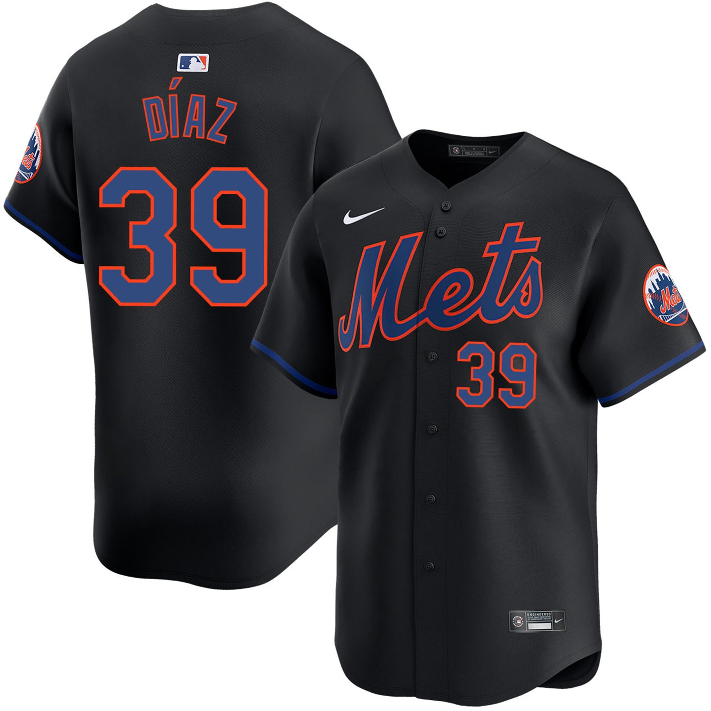 Edwin Díaz New York Mets Nike Alternate Limited Player Jersey - Black