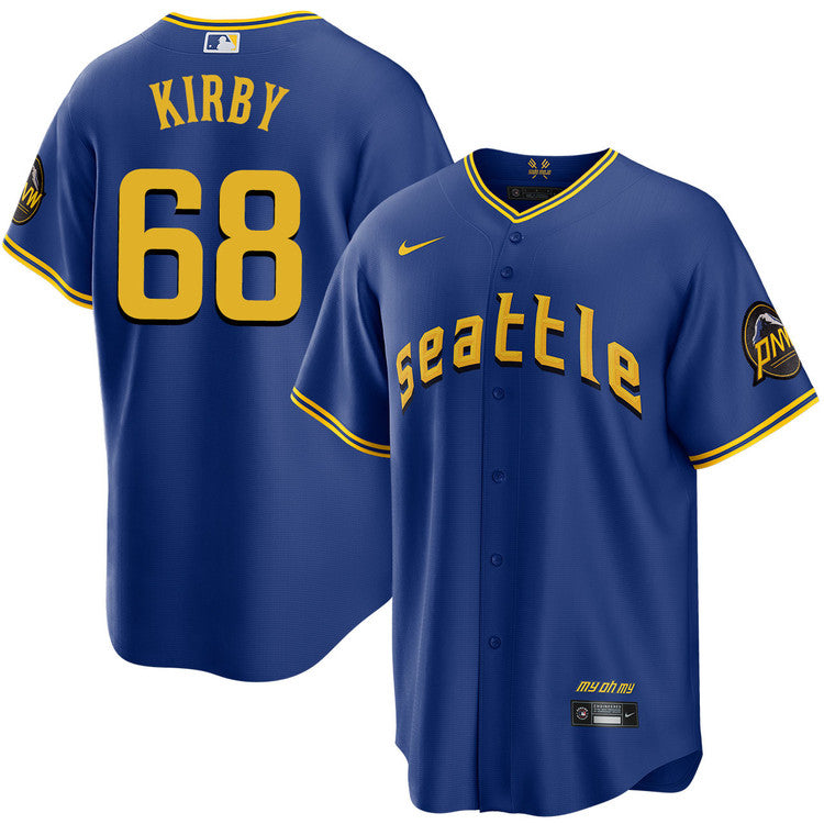 George Kirby Seattle Mariners Nike City Connect Limited Player Jersey - Royal