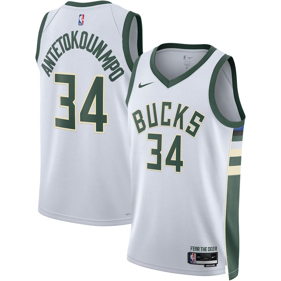 Giannis Antetokounmpo Milwaukee Bucks Nike Swingman Association Jersey - White