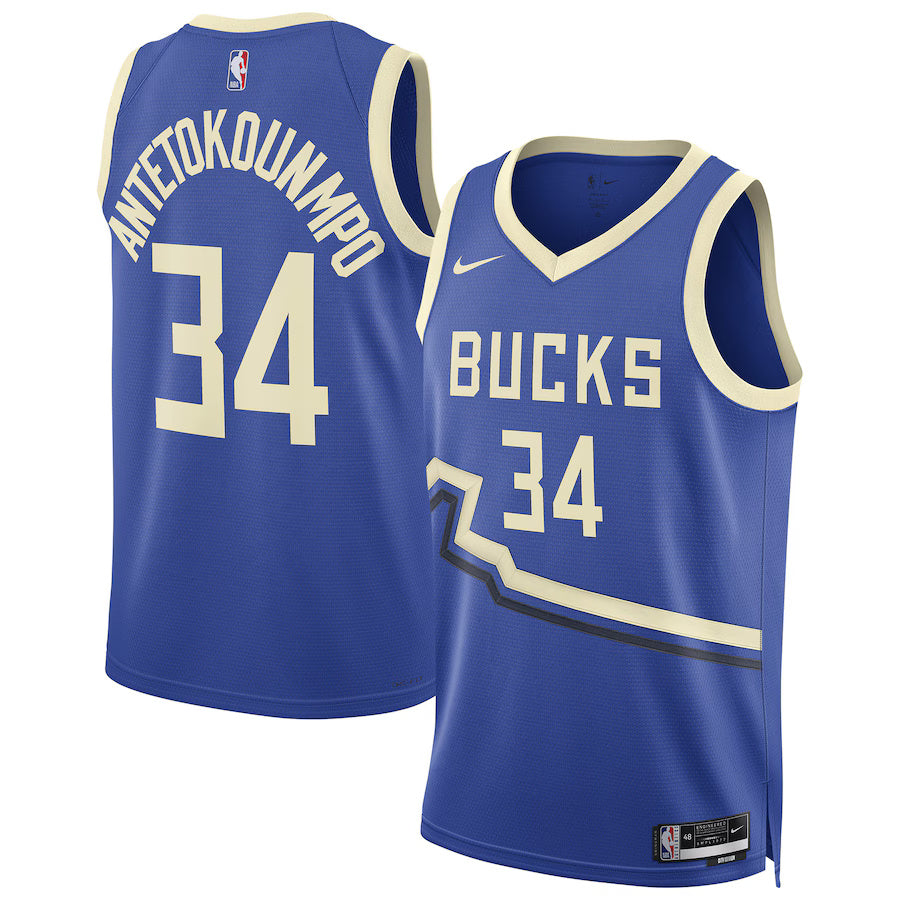 Giannis Antetokounmpo Milwaukee Bucks 2024/2025 Nike Swingman City Jersey - Royal