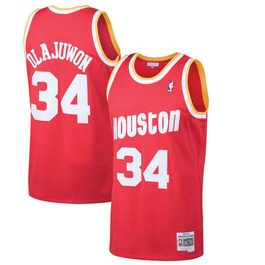 Hakeem Olajuwon Houston Rockets Throwback Player Jersey - Red