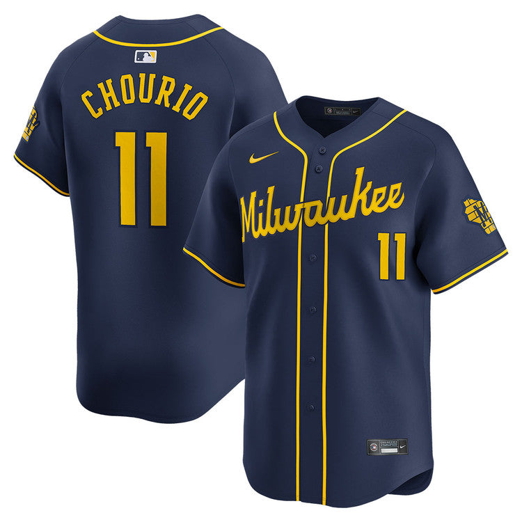 Jackson Chourio Milwaukee Brewers Nike Alternate Limited Player Jersey - Navy