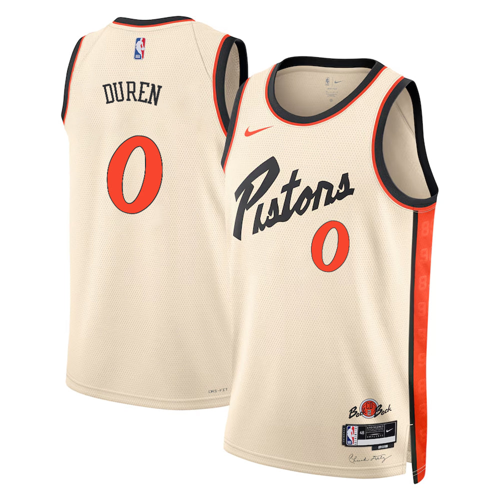 Jalen Duren Detroit Pistons 2024/2025 Nike Swingman City Jersey - Bone