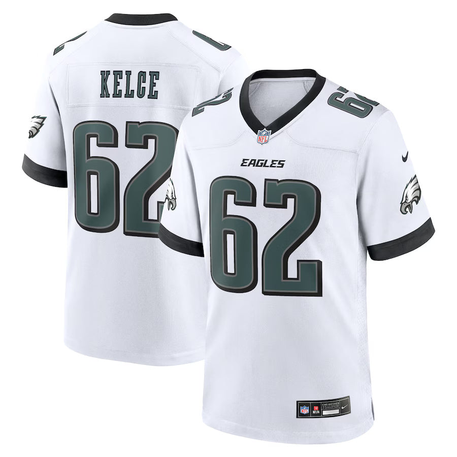 Jason Kelce Philadelphia Eagles Throwback Player Jersey - White