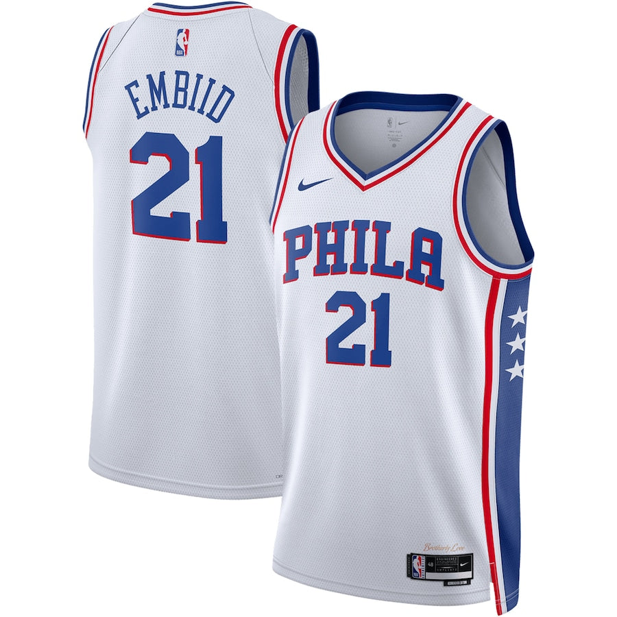 Joel Embiid Philadelphia 76ers Nike Swingman Association Jersey - White