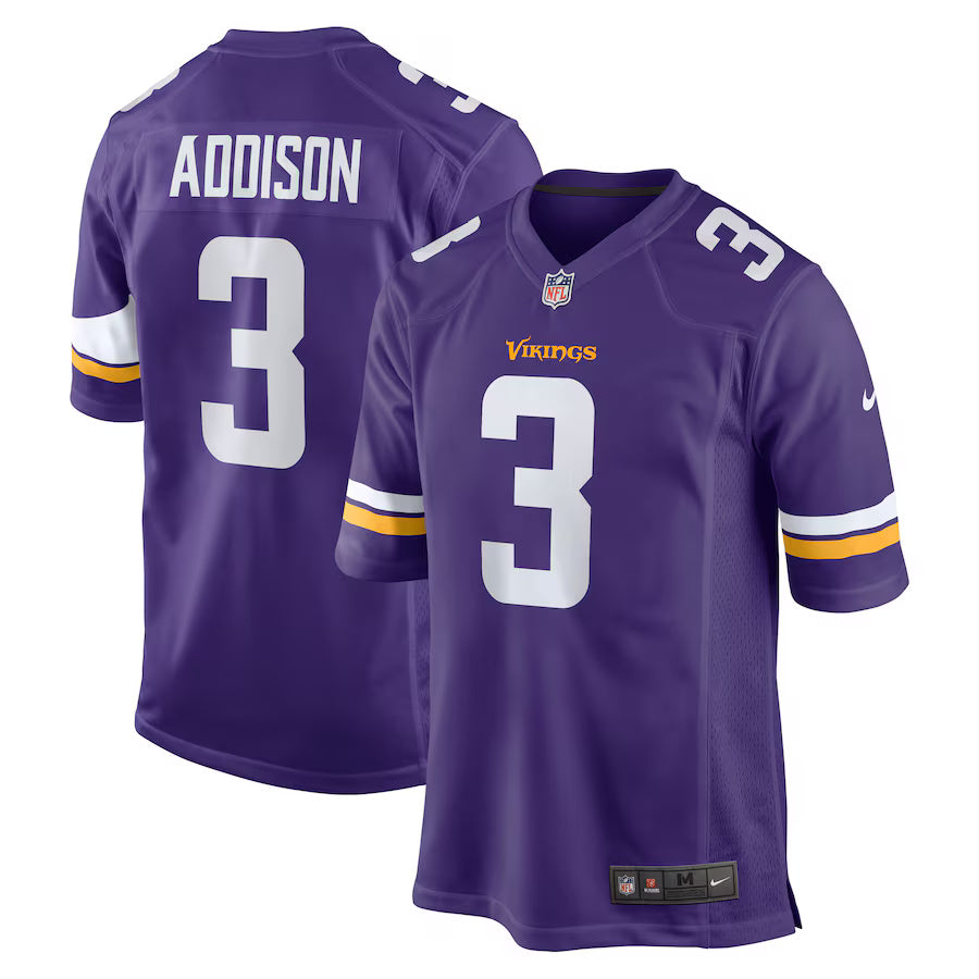 Jordan Addison Minnesota Vikings Nike Game Player Jersey - Purple