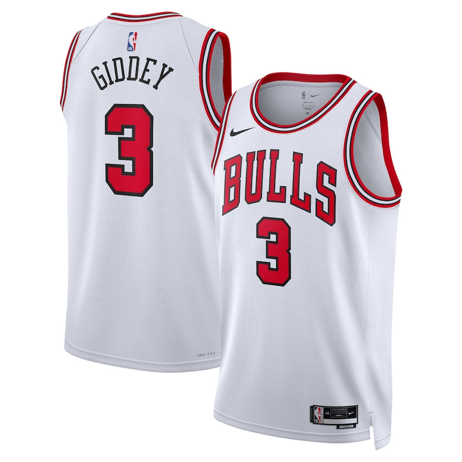 Josh Giddey Chicago Bulls Nike Swingman Association Jersey - White