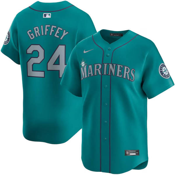 Ken Griffey Jr. Seattle Mariners Nike Alternate Throwback Player Jersey - Aqua