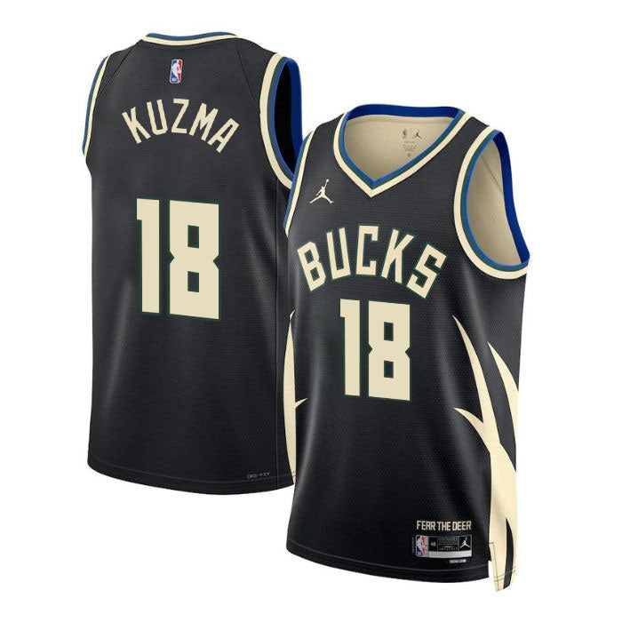 Kyle Kuzma Milwaukee Bucks Nike Swingman Statement Jersey - Black