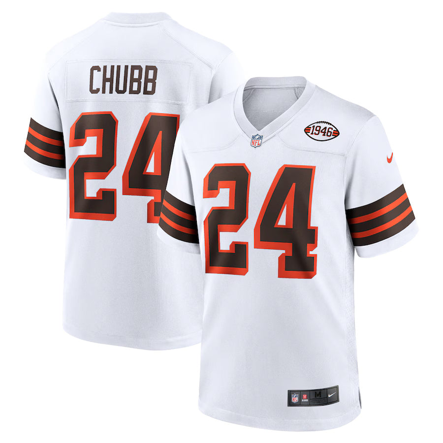 Nick Chubb Cleveland Browns Nike 1946 Collection Game Player Jersey - White