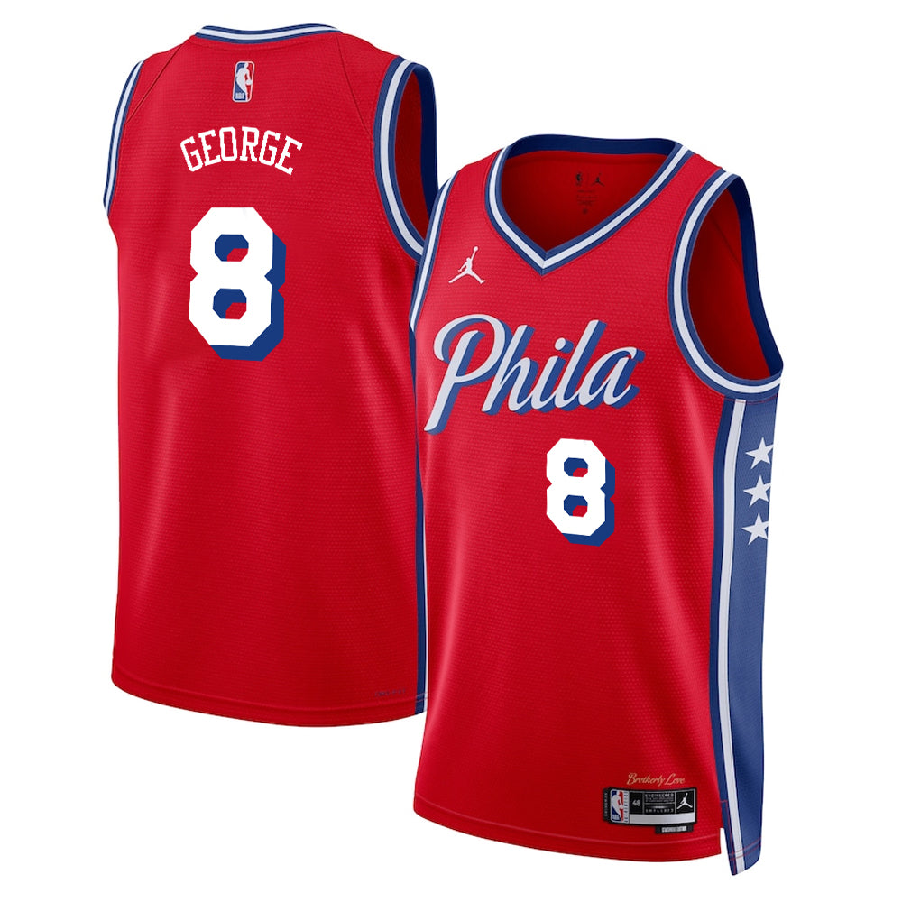 Paul George Philadelphia 76ers Nike Swingman Statement Jersey - Red