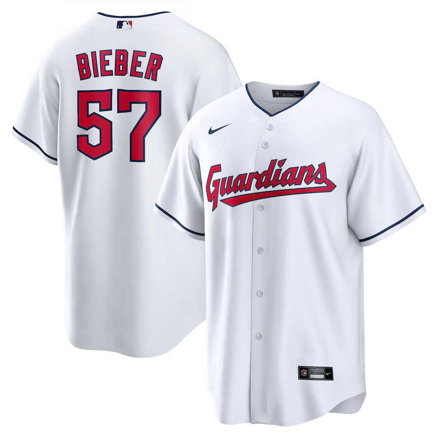 Shane Bieber Cleveland Guardians Nike Home Replica Player Jersey - White