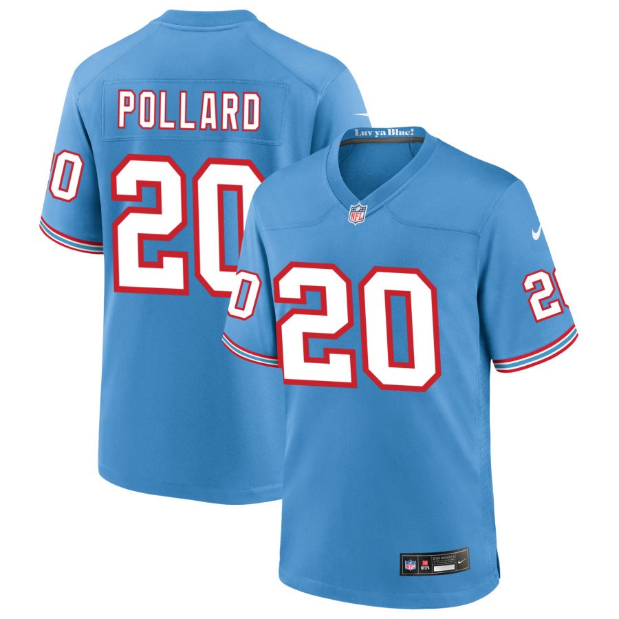 Tony Pollard Tennessee Titans Nike Oilers Throwback Game Player Jersey - Light Blue