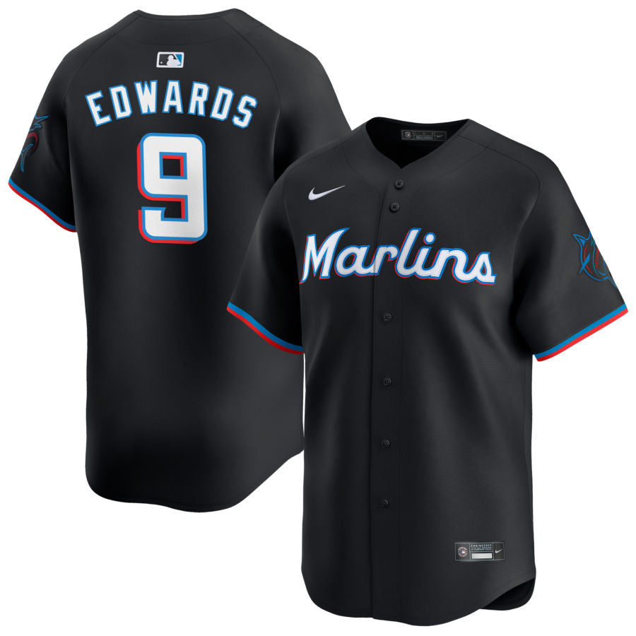 Xavier Edwards Miami Marlins Nike Alternate Limited Player Jersey - Black