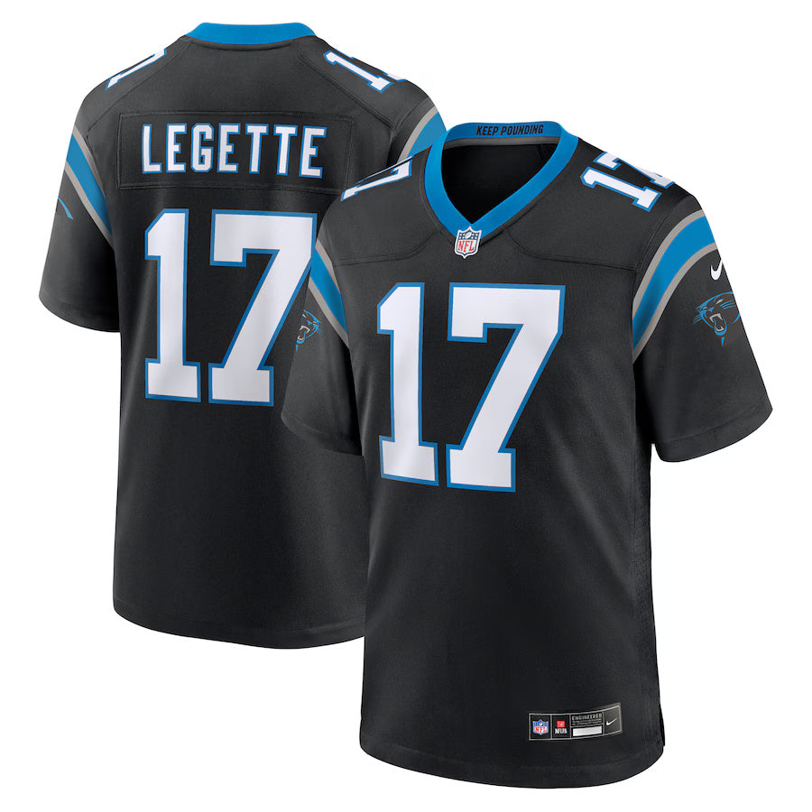 Xavier Legette Carolina Panthers Nike Game Player Jersey - Black