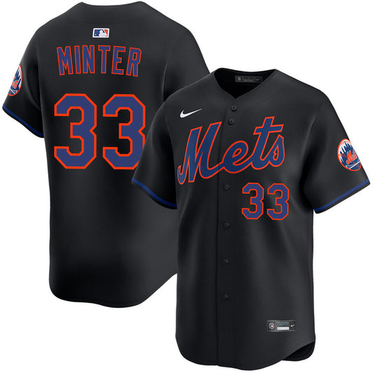 A.J. Minter New York Mets Nike Alternate Limited Player Jersey - Black
