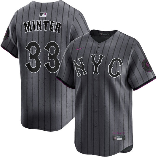 A.J. Minter New York Mets 2024 Nike City Connect Limited Player Jersey - Graphite