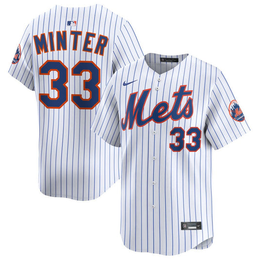 A.J. Minter New York Mets Nike Home Replica Player Jersey - White