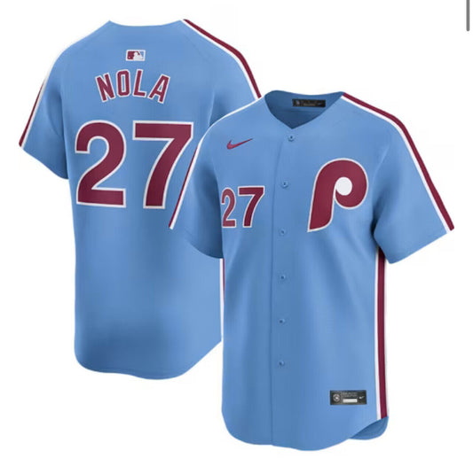 Aaron Nola Philadelphia Phillies Nike Alternate Limited Player Jersey - Light Blue