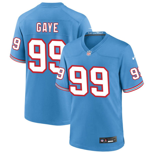 Ali Gaye Tennessee Titans Nike Oilers Throwback Game Player Jersey - Light Blue
