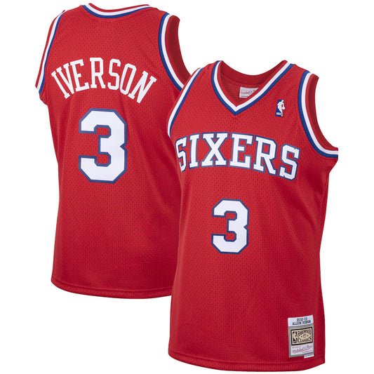 Allen Iverson Philadelphia 76ers Throwback Player Jersey - Red