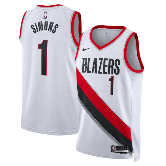 Anfernee Simons Portland Trail Blazers Nike Swingman Association Jersey - White