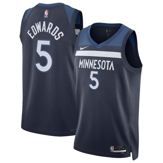 Anthony Edwards Minnesota Timberwolves Nike Swingman Icon Jersey - Navy