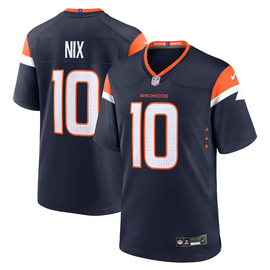 Bo Nix Denver Broncos Nike Alternate Game Player Jersey - Navy