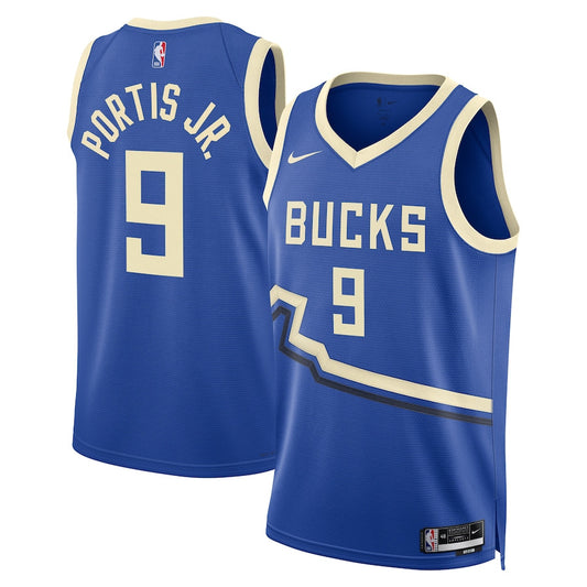 Bobby Portis Milwaukee Bucks 2024/2025 Nike Swingman City Jersey - Royal