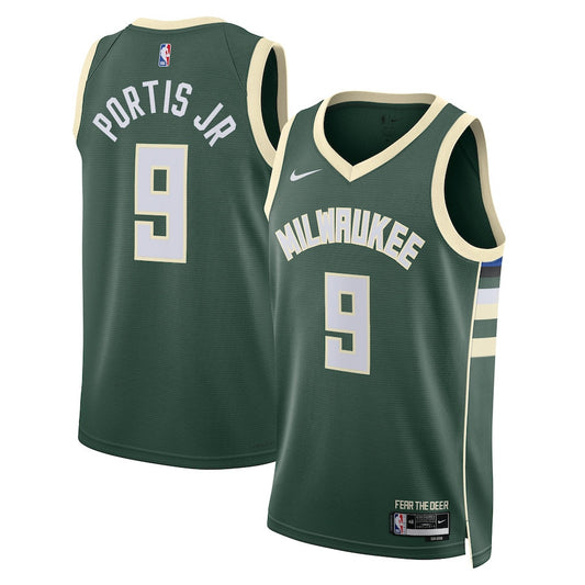 Bobby Portis Milwaukee Bucks Nike Swingman Icon Jersey - Hunter Green