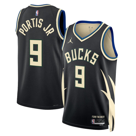 Bobby Portis Milwaukee Bucks Nike Swingman Statement Jersey - Black