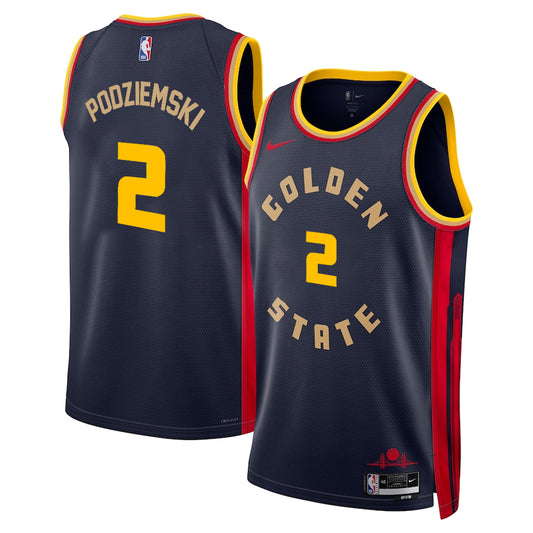 Brandin Podziemski Golden State Warriors 2024/2025 Nike Swingman City Jersey - Navy