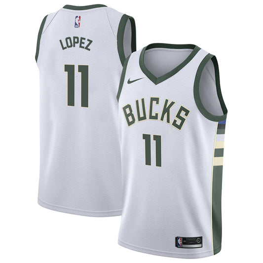 Brook Lopez Milwaukee Bucks Nike Swingman Association Jersey - White