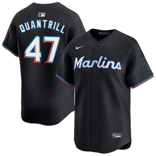 Cal Quantrill Miami Marlins Nike Alternate Limited Player Jersey - Black