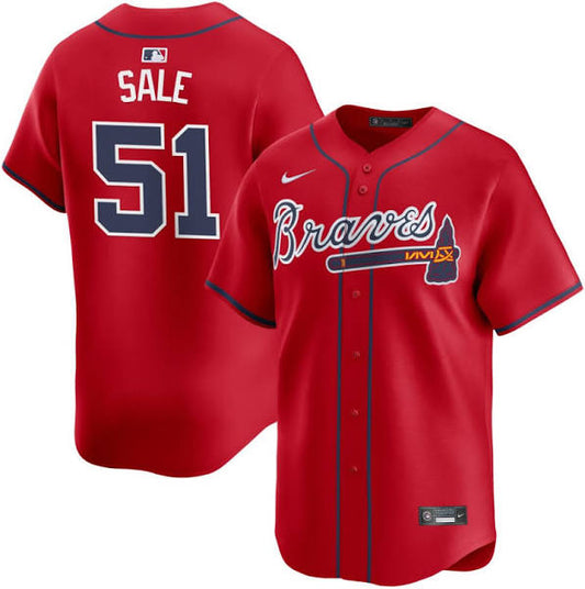 Chris Sale Atlanta Braves Nike Alternate Limited Player Jersey - Red