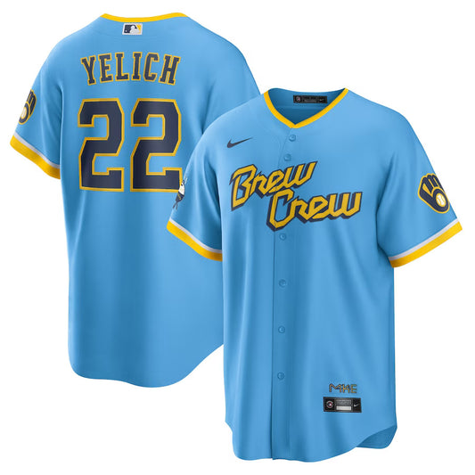Christian Yelich Milwaukee Brewers Nike City Connect Limited Player Jersey - Powder Blue
