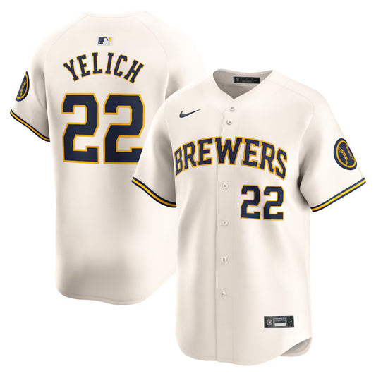 Christian Yelich Milwaukee Brewers Nike Home Replica Player Jersey - Cream